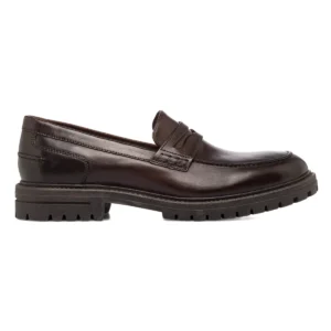 Mocasines Penny Loafer marrones de hombre en piel